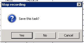 Save this Task Pop-up box Save this Task Pop-up box